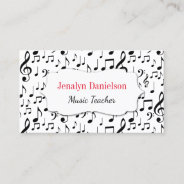 Music Business Cards Music Teacher Instructor at Zazzle