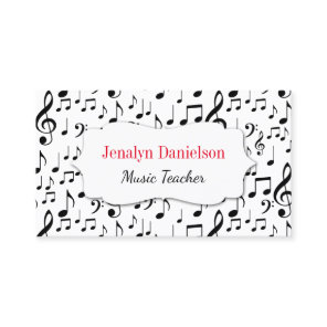 Music Business Cards Music Teacher Instructor