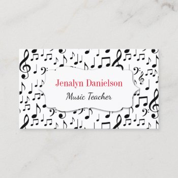 Music Business Cards Music Teacher Instructor by Flospaperie at Zazzle