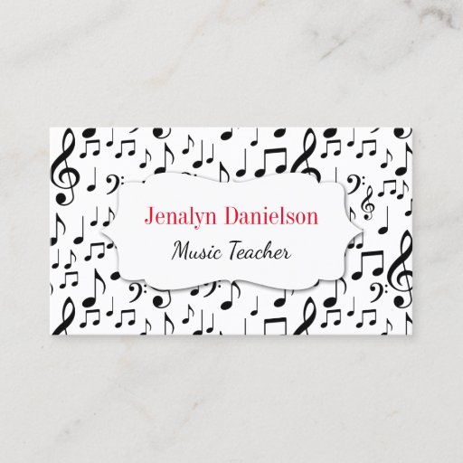 Customizable Music Business Cards Music Teacher Instructor