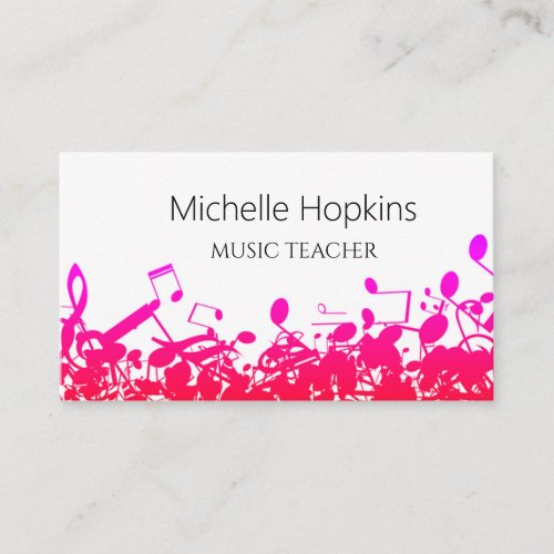 Music Business Cards Music Teacher Instructor