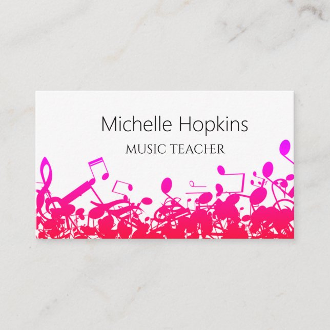 Music Business Cards Music Teacher Instructor (Front)