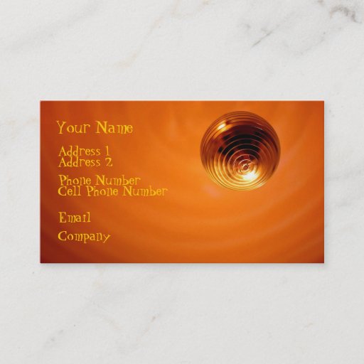 Customizable Music Business Cards - Orange Disco Ball