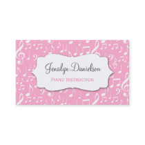 Music Business Cards Pink Teacher Musician Singer