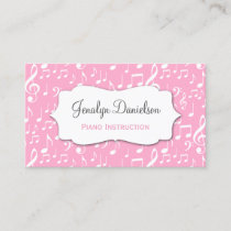 Music Business Cards Pink Teacher Musician Singer