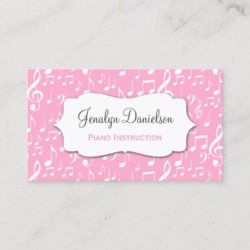 Music Business Cards Pink Teacher Musician Singer by Flospaperie at Zazzle
