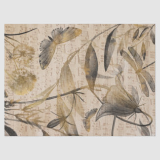 Music Butterfly Autumn Fall Decoupage Floral Paper