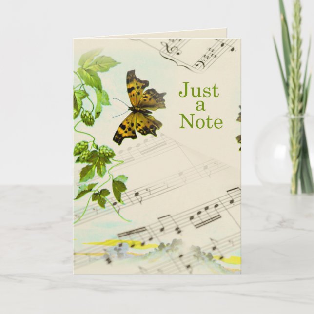 Music Butterfly Hello Card (Front)