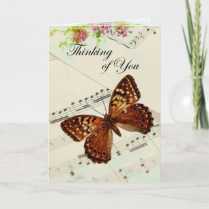 Music Butterfly Thinking of You Card