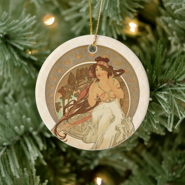 Music by Alphonse Mucha Ceramic Ornament (Tree)