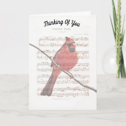 Music Cardinal Thinking of You Note Card