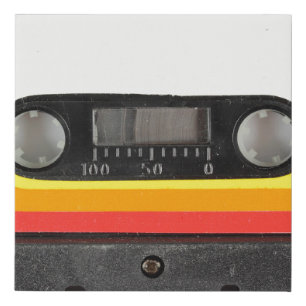 Music cassette faux canvas print