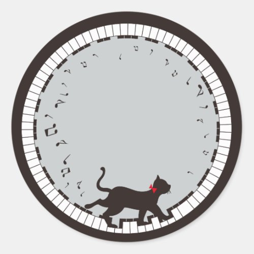 Music Cat Classic Round Sticker
