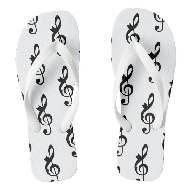 Music Cat Clef  Flip Flops (Footbed)