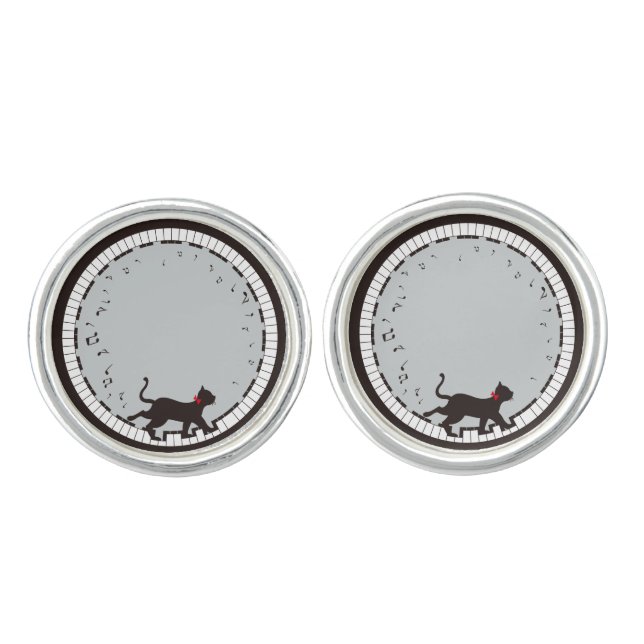 Music Cat Cufflinks (Front)