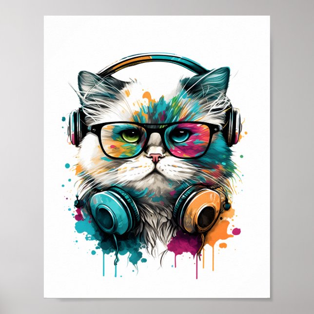 music cat poster  (Front)