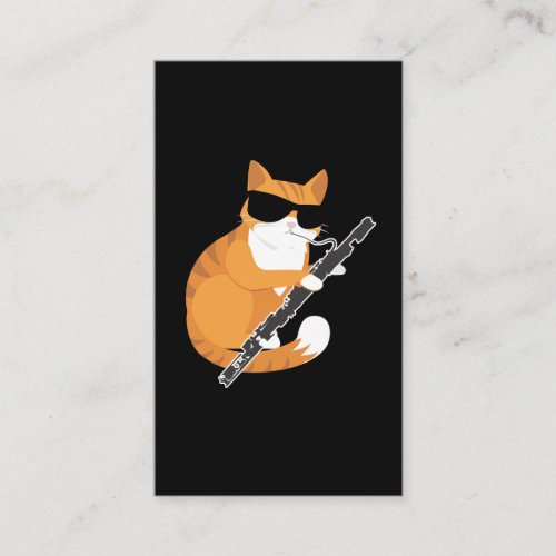 Music Cat Sunglasses Bassoonist Musician Bassoon Business Card