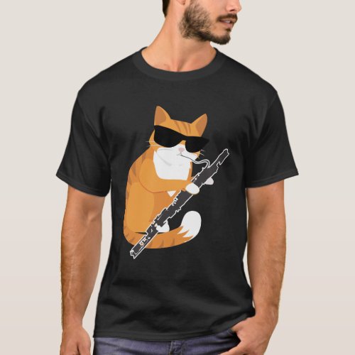 Music Cat Sunglasses Bassoonist Musician Bassoon T_Shirt