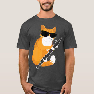 Music Cat Sunglasses Bassoonist Musician Bassoon  T-Shirt