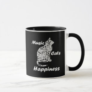 Music Cats Happiness - Musician Lover Quote Mug