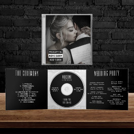 Music CD Album Cover Booklet Black Wedding Program