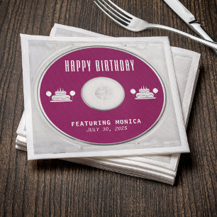 Music CD Case Album Cover Birthday Party Napkins