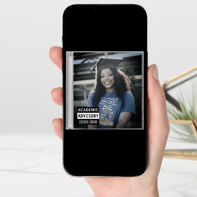 Music CD Case Album Cover Blue Graduation Announcement (Front Digital)