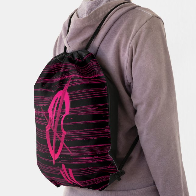 Music Cello Fan Pink Drawstring Bag (Insitu)