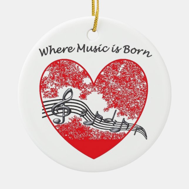 Music Ceramic Ornament (Front)