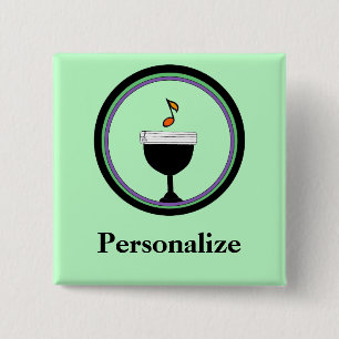 Music Chalice UU Name Tag Personalize Button