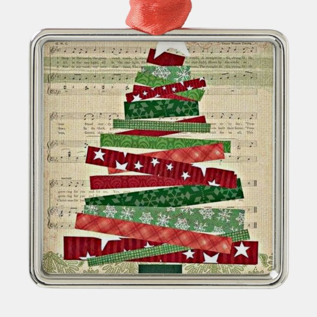 "MUSIC & CHRISTMAS TREE ORNAMENT** AND GIFT METAL ORNAMENT (Front)