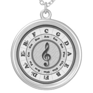 Music Circle of Fifths Silver Plated Necklace