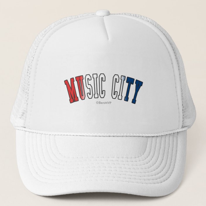 Music City in Tennessee State Flag Colors Hat