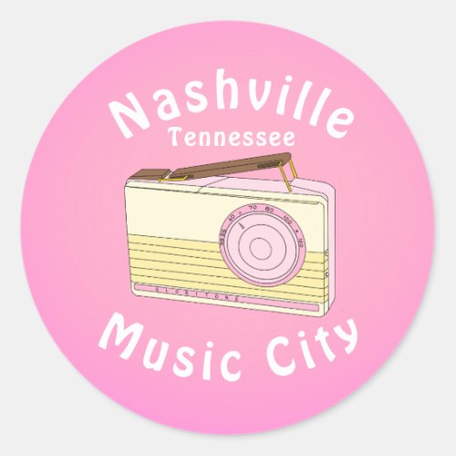 Music City Nashville Tennessee Radio Sticker