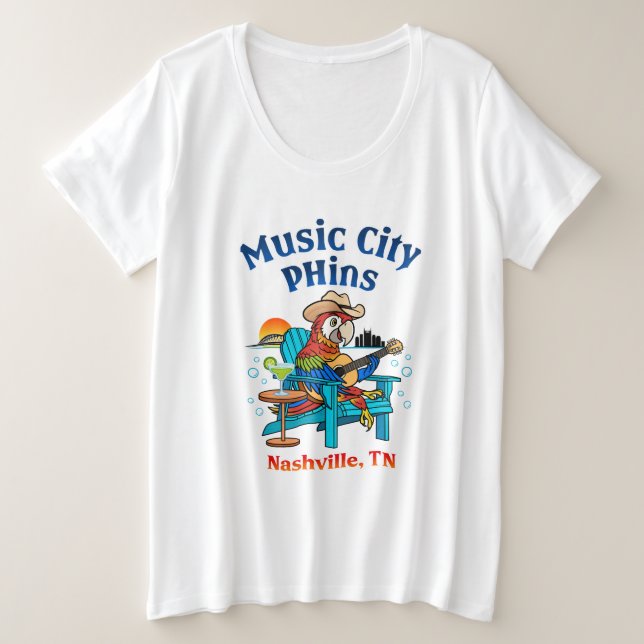 Music City Phins Women's Plus Front Logo T-Shirt (Design Front)