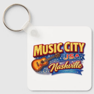 Music city USA Nashville Keychain