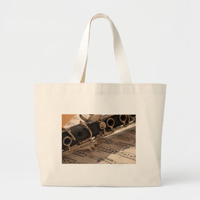 Music Clarinets Musical Notes Destiny Dance Fun Large Tote Bag (Front)