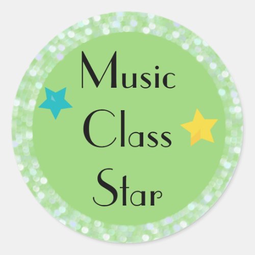 Music Class Star with Stars Classic Round Sticker