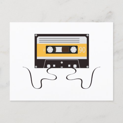 Music Classic Cassette Tape Vintage Retro 1980s Invitation Postcard