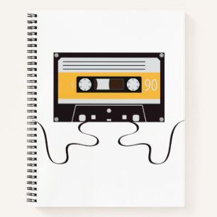 Music Classic Cassette Tape Vintage Retro 1980s Notebook
