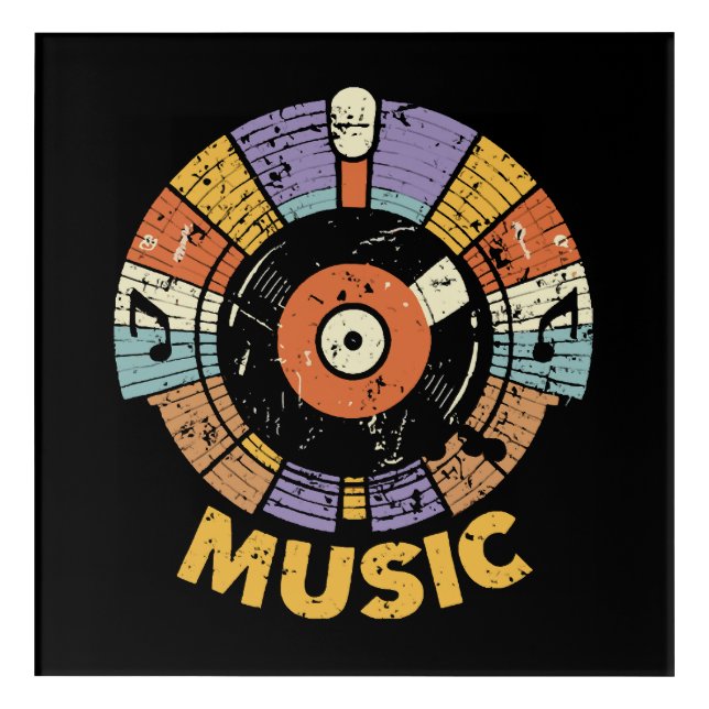 music classic retro acrylic print (Front)