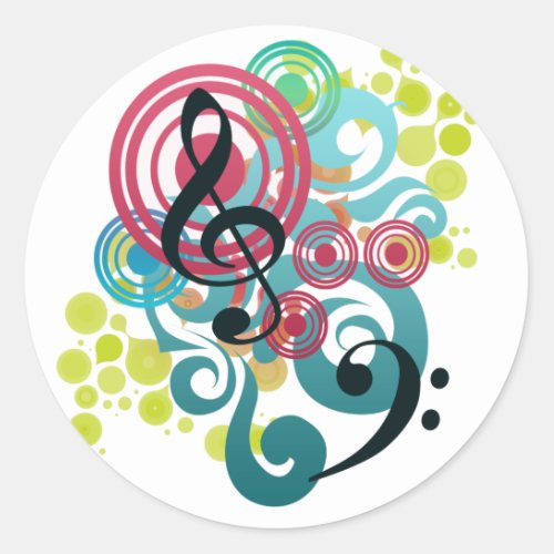 Music Classic Round Sticker