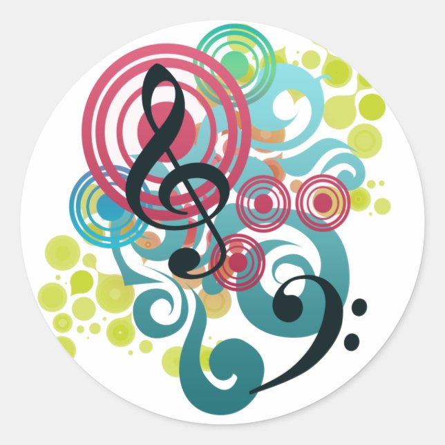 Music Classic Round Sticker (Front)