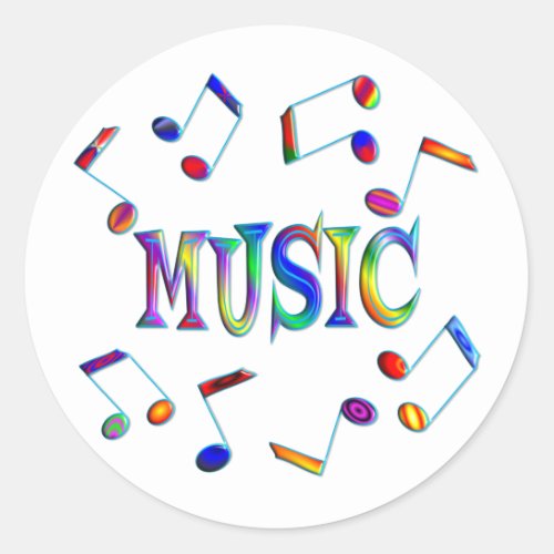 Music Classic Round Sticker