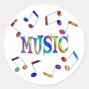 Music Classic Round Sticker