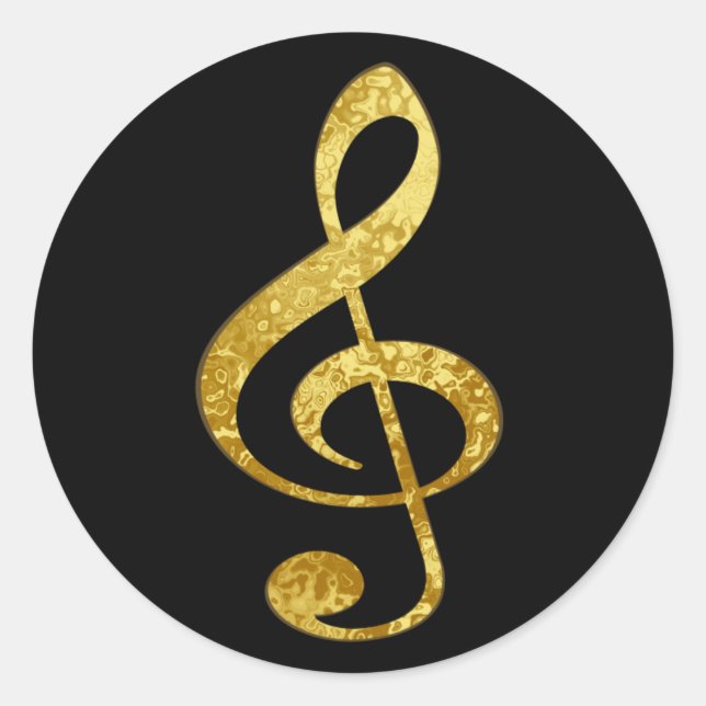 music classic round sticker (Front)