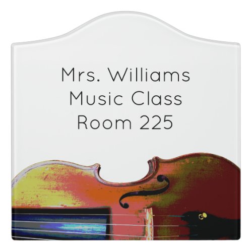 Music Classroom Violin Teacher Door Sign