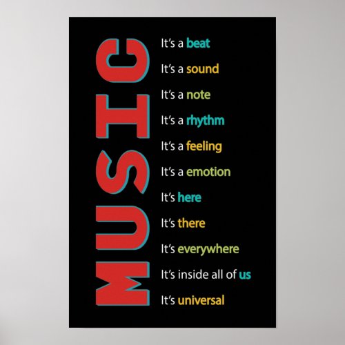 Music Classroom Vocal Orchestra Band Piano Guitar Poster