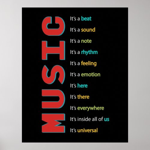 Music Classroom Vocal Orchestra Band Piano Guitar Poster