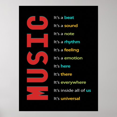 Music Classroom Vocal Orchestra Band Piano Rock Poster